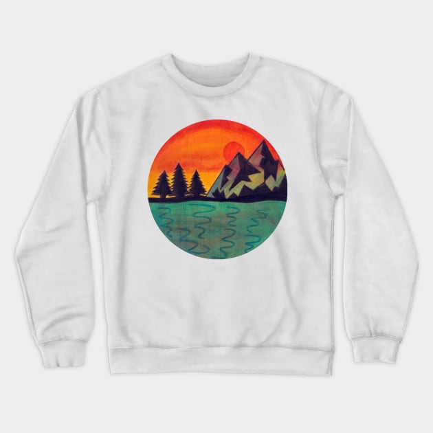 Orange Sunset Crewneck Sweatshirt by Art by Rory 